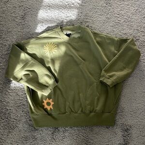 NEW Sightseer Wave Crewneck Olive Green (Size M)